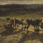 Giovanni Segantini_ Alla stanga_ 1886_ olio su tela, 170 x 390 cm_ Roma, Galleria nazionale d’arte moderna e contemporanea